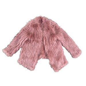 River Island Petite Faux Fur Jacket Light Pink Women's 10